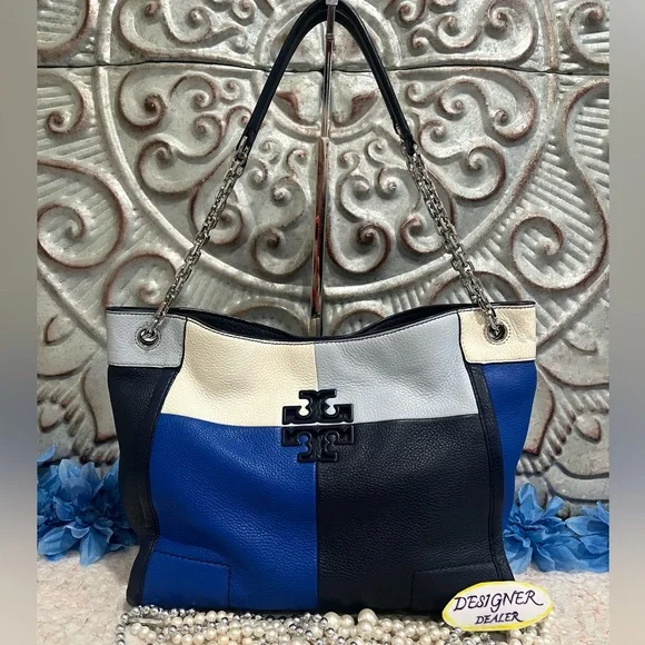 TORY BURCH Britten Patchwork Tote RARE!! 💎💎💎 - Picture 1 of 16